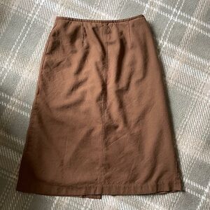 VTG Talbots 100% wool brown midi skirt 14
